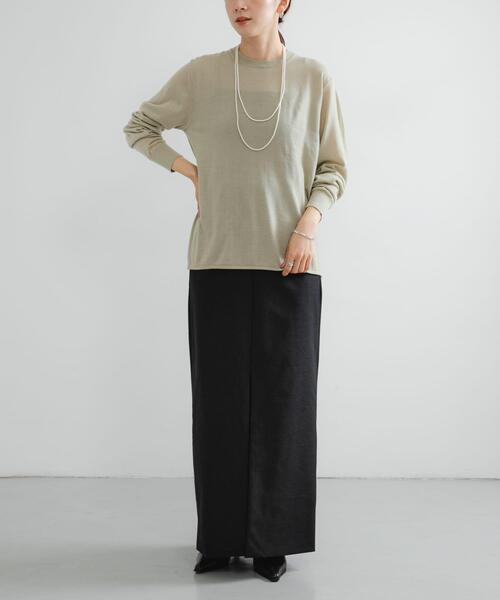 URBAN RESEARCH(アーバンリサーチ)の「new basic Lisse Cashmere crew knit(ニット/セーター・レディース・チャコールグレー/ベージュ系その他/ブルー系その他・FREE)」の8枚目の写真