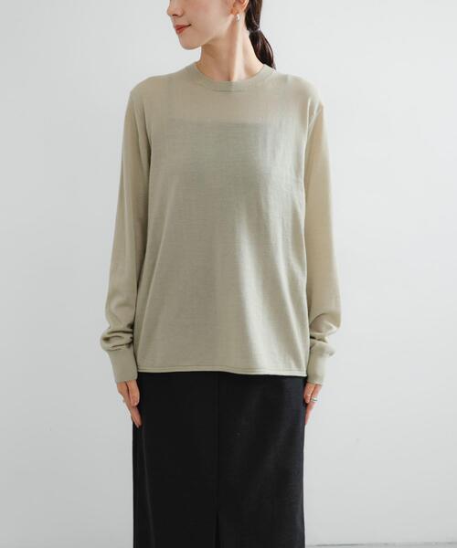 URBAN RESEARCH(アーバンリサーチ)の「new basic Lisse Cashmere crew knit(ニット/セーター・レディース・チャコールグレー/ベージュ系その他/ブルー系その他・FREE)」の9枚目の写真