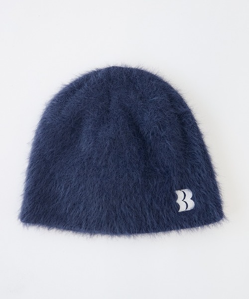BASICKS（ベイシックス）の「【BASICKS/ベイシックス】Shaggy BB Logo Beanie（ニットキャップ/ビーニー・メンズ・ブラック/ネイビー・FREE）」の2枚目の写真