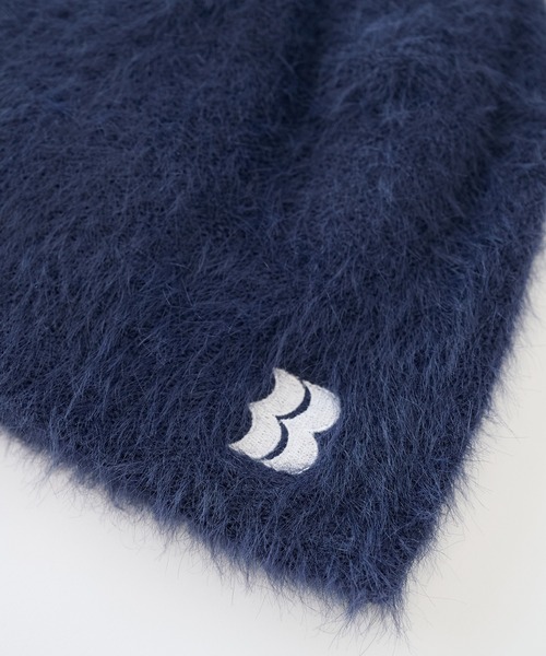 BASICKS（ベイシックス）の「【BASICKS/ベイシックス】Shaggy BB Logo Beanie（ニットキャップ/ビーニー・メンズ・ブラック/ネイビー・FREE）」の4枚目の写真