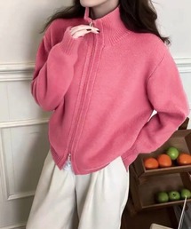 ダブルZIP　ニットポロ