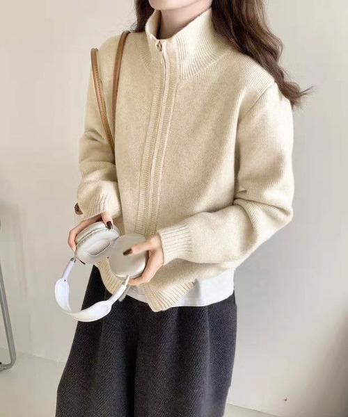 セール】ダブルZIP ニットポロ（ニット/セーター）｜BLANC FICELLE