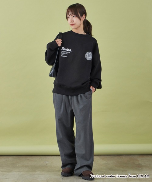 GOOD ROCK SPEED(グッドロックスピード)の「GOOD ROCK SPEED/グッドロックスピード UCLA COLLEGE DESIGN SWEAT カレッジ 刺繍ロゴ クルーネックスウェット(スウェット・レディース・ブラック・FREE)」の5枚目の写真