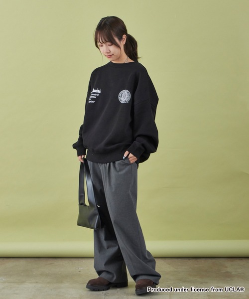 GOOD ROCK SPEED(グッドロックスピード)の「GOOD ROCK SPEED/グッドロックスピード UCLA COLLEGE DESIGN SWEAT カレッジ 刺繍ロゴ クルーネックスウェット(スウェット・レディース・ブラック・FREE)」の4枚目の写真