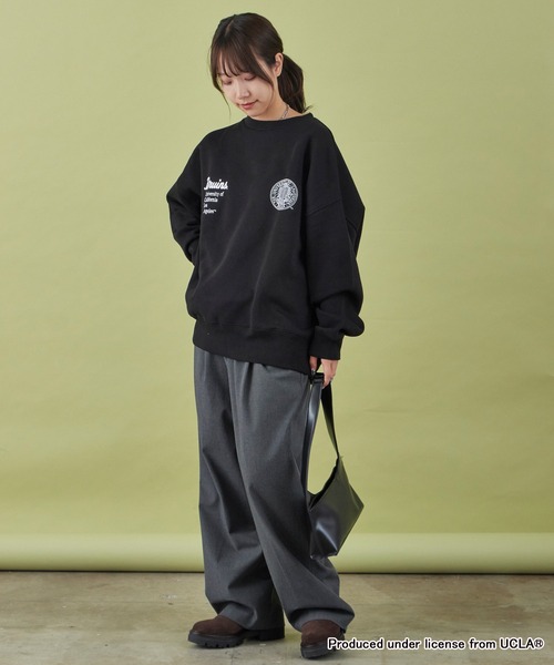 GOOD ROCK SPEED(グッドロックスピード)の「GOOD ROCK SPEED/グッドロックスピード UCLA COLLEGE DESIGN SWEAT カレッジ 刺繍ロゴ クルーネックスウェット(スウェット・レディース・ブラック・FREE)」の7枚目の写真