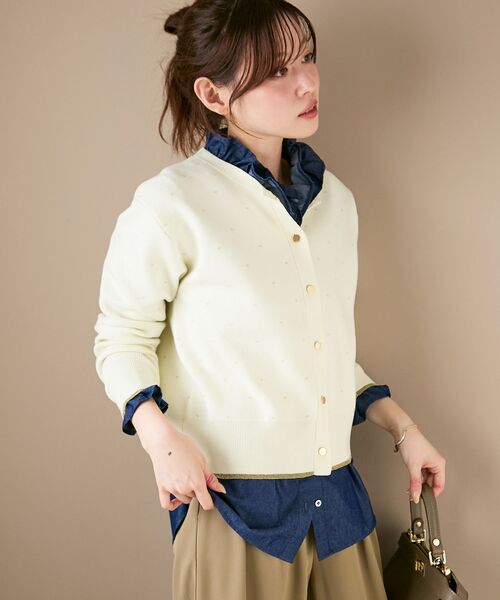 le.coeur blanc（ルクールブラン）の「《手洗い可能》ラメドットジャガードカーディガン（カーディガン/ボレロ・レディース・ホワイト系その他/ブラック系その他・38）」の21枚目の写真