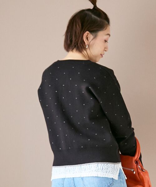 le.coeur blanc（ルクールブラン）の「《手洗い可能》ラメドットジャガードカーディガン（カーディガン/ボレロ・レディース・ホワイト系その他/ブラック系その他・38）」の12枚目の写真