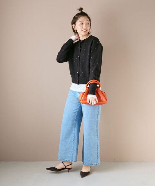 le.coeur blanc（ルクールブラン）の「《手洗い可能》ラメドットジャガードカーディガン（カーディガン/ボレロ・レディース・ホワイト系その他/ブラック系その他・38）」の10枚目の写真