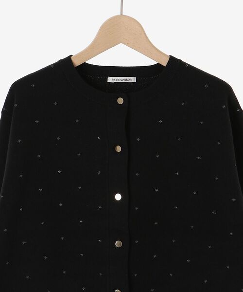 le.coeur blanc（ルクールブラン）の「《手洗い可能》ラメドットジャガードカーディガン（カーディガン/ボレロ・レディース・ホワイト系その他/ブラック系その他・38）」の6枚目の写真