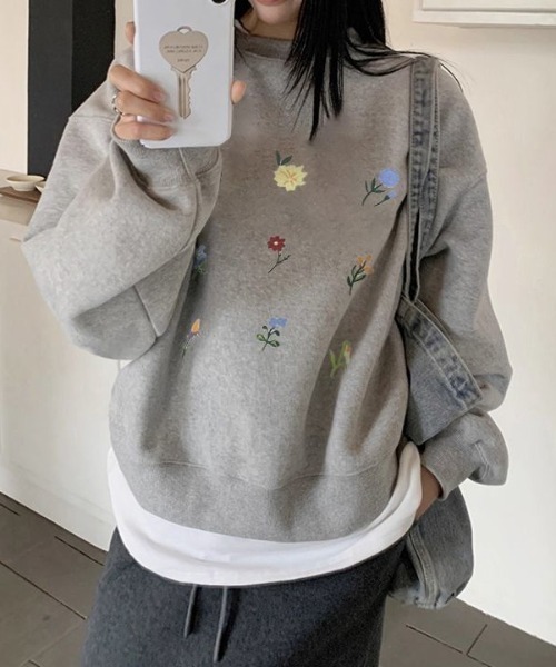 GEMEDA(ジェメダ)の「【秋冬新作】アニマル&フラワー スウェット(スウェット・レディース・グレー/アイボリー/ライトグレー/ブラック・M)」の18枚目の写真