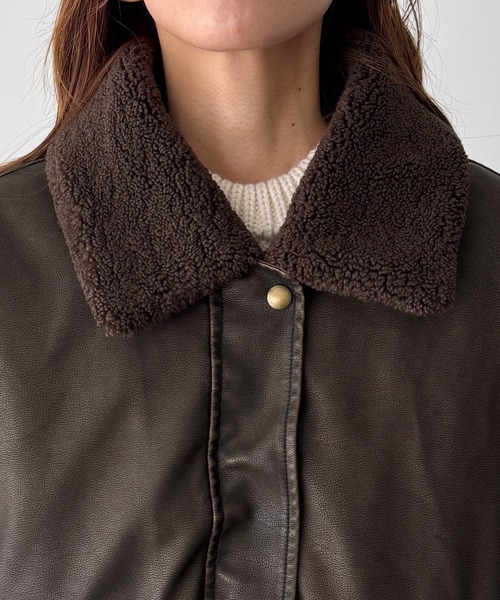 CANAL JEAN（キャナルジーン）の「diggity　インナーボアフライトブルゾン（ブルゾン・レディース・ブラウン・ONE SIZE）」の10枚目の写真