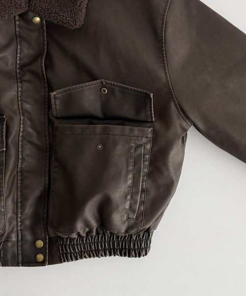 CANAL JEAN（キャナルジーン）の「diggity　インナーボアフライトブルゾン（ブルゾン・レディース・ブラウン・ONE SIZE）」の12枚目の写真