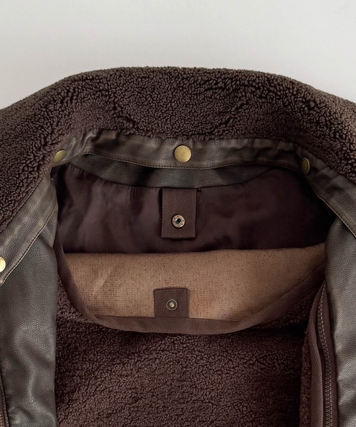 CANAL JEAN（キャナルジーン）の「diggity　インナーボアフライトブルゾン（ブルゾン・レディース・ブラウン・ONE SIZE）」の16枚目の写真