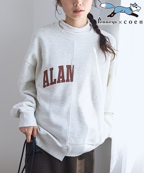 PENNEYS（ぺニーズ）の「【PENNEYS（ぺニーズ）別注】 リメイク風切り替え裏毛スウェット（スウェット・レディース・ブラウン/ダークグレー/ナチュラル/ライトピンク・M/L）」の3枚目の写真
