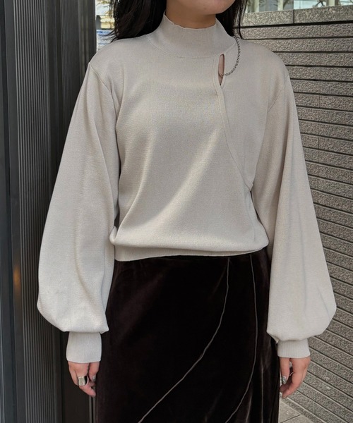 &g'aime（アンジェム）の「【&g'aime】チェーンデザインニット　Chain Design Knit（ニット/セーター・レディース・ブラック/アイボリー/ブルー・FREE）」の11枚目の写真