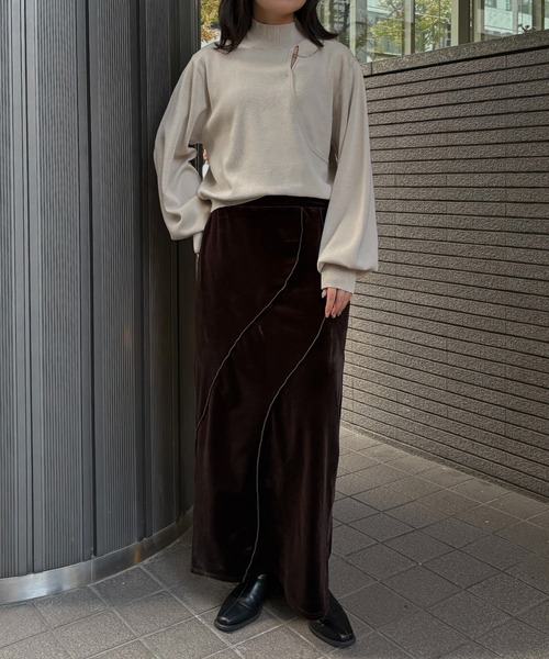 &g'aime（アンジェム）の「【&g'aime】チェーンデザインニット　Chain Design Knit（ニット/セーター・レディース・ブラック/アイボリー/ブルー・FREE）」の19枚目の写真
