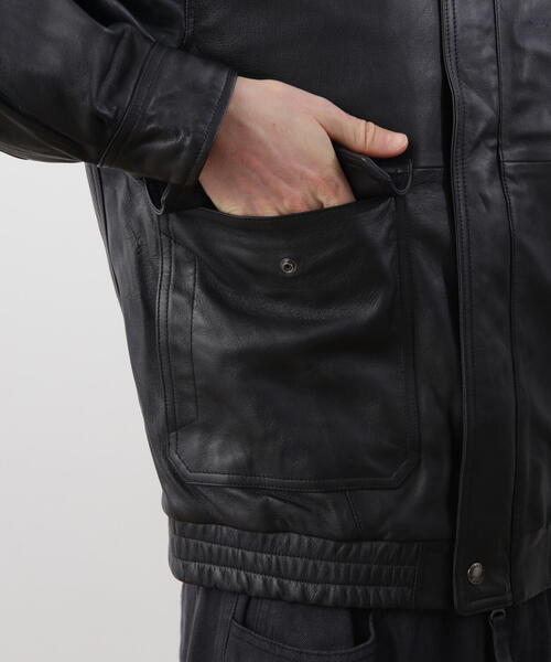 MANASTASH（マナスタッシュ）の「MANASTASH/マナスタッシュ/LEATHER MOTOR BLOUSON（ブルゾン・メンズ・ブラック・M/L/XL）」の4枚目の写真