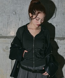 BLONDEY | ボーダーZIPパーカー(パーカー)