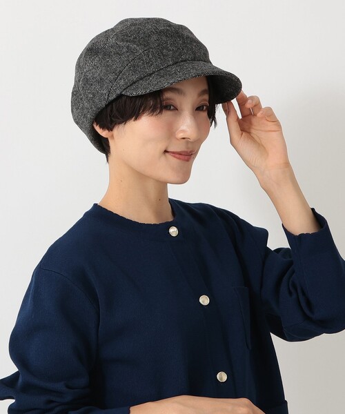 Afternoon Tea（アフタヌーンティー）の「ヘリンボーンキャスケット（キャスケット・レディース・ブラック/ライトグレー・ONE SIZE）」の4枚目の写真
