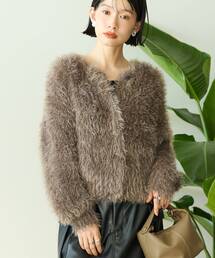 the toe シャギーニット　ブラウン Pigalle Shaggy Cardigan – THE TOÉ