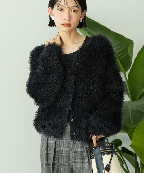 AMERICAN HOLIC（アメリカンホリック）の「シャギーニットクルーネックカーディガン（カーディガン/ボレロ・レディース・モカ/ホワイト系その他2/ピンク/グレイッシュベージュ/ブルーグリーン/ブラック・M/L）」の10枚目の写真