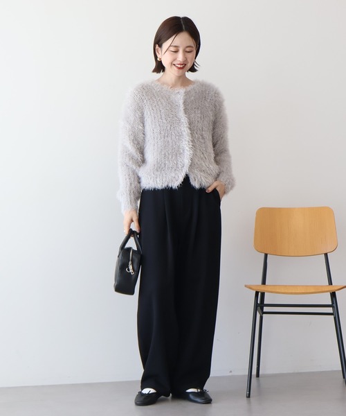 AMERICAN HOLIC（アメリカンホリック）の「シャギーニットクルーネックカーディガン（カーディガン/ボレロ・レディース・モカ/ホワイト系その他2/ピンク/グレイッシュベージュ/ブルーグリーン/ブラック・M/L）」の16枚目の写真