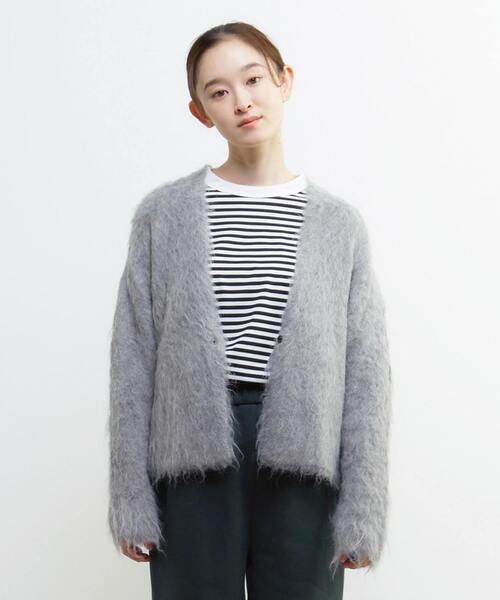Lourmarin(ルールマラン)の「ロングシャギーショートカーディガン(カーディガン/ボレロ・レディース・グレー/ライトグレー/モスグリーン/ブラウン・FREE)」の3枚目の写真