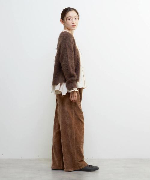 Lourmarin(ルールマラン)の「ロングシャギーショートカーディガン(カーディガン/ボレロ・レディース・グレー/ライトグレー/モスグリーン/ブラウン・FREE)」の9枚目の写真