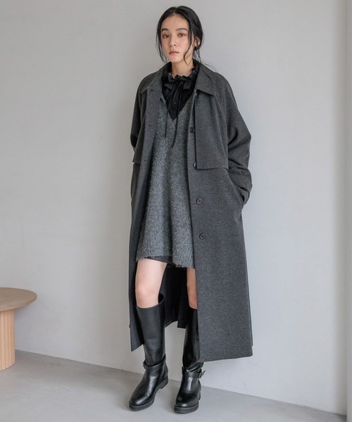 LOWRYS FARM（ローリーズファーム）の「スキッパーニットミニワンピース　 606926（ワンピース・レディース・アイボリー/チャコールグレー/ブラウン・FREE）」の15枚目の写真