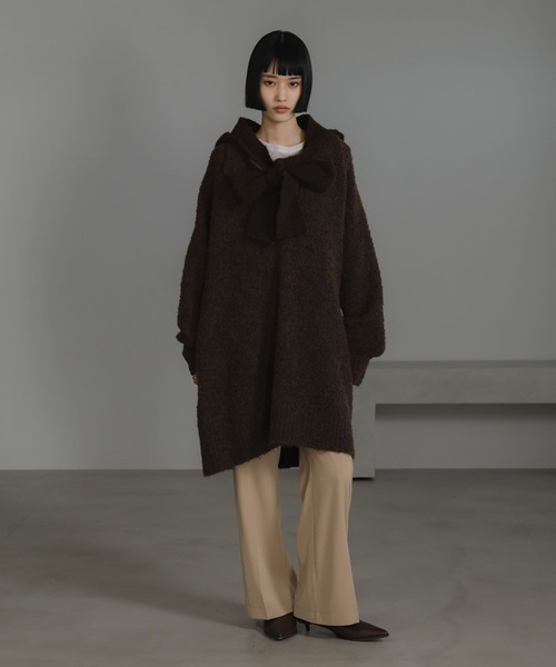 LOWRYS FARM（ローリーズファーム）の「スキッパーニットミニワンピース　 606926（ワンピース・レディース・アイボリー/チャコールグレー/ブラウン・FREE）」の4枚目の写真