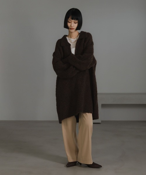 LOWRYS FARM（ローリーズファーム）の「スキッパーニットミニワンピース　 606926（ワンピース・レディース・アイボリー/チャコールグレー/ブラウン・FREE）」の5枚目の写真