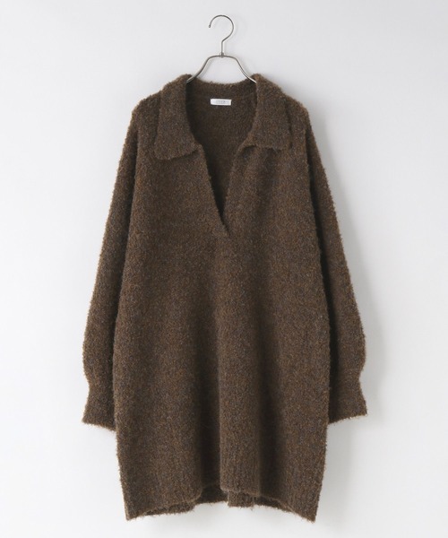 LOWRYS FARM（ローリーズファーム）の「スキッパーニットミニワンピース　 606926（ワンピース・レディース・アイボリー/チャコールグレー/ブラウン・FREE）」の11枚目の写真