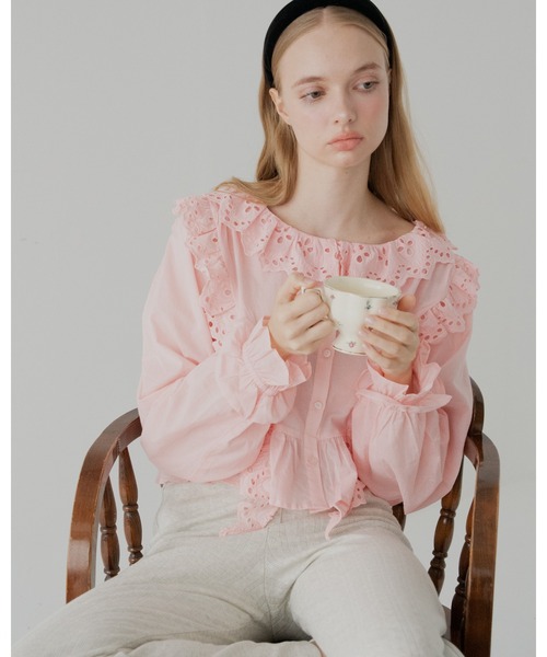 April Jane（エイプリルジェーン）の「ヴィンテージレースブラウス（シャツ/ブラウス・レディース・ピンク/ホワイト・FREE）」の10枚目の写真