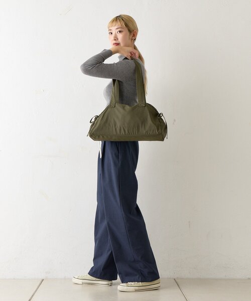 BIRTHDAY BAR（バースデイバー）の「【EARTHMADE】WIDE ZIP BAG　ワイドジップバッグ（トートバッグ・レディース・ブラック/サックスブルー/シルバー/カーキ・0）」の10枚目の写真