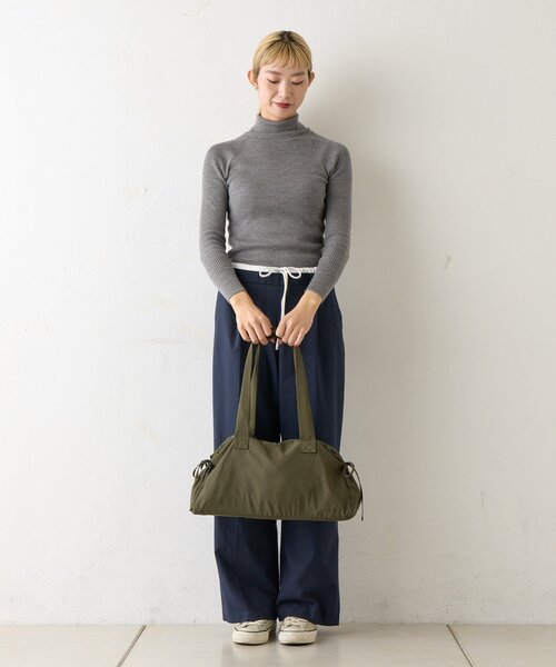 BIRTHDAY BAR（バースデイバー）の「【EARTHMADE】WIDE ZIP BAG　ワイドジップバッグ（トートバッグ・レディース・ブラック/サックスブルー/シルバー/カーキ・0）」の19枚目の写真