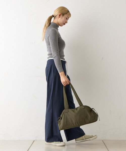BIRTHDAY BAR（バースデイバー）の「【EARTHMADE】WIDE ZIP BAG　ワイドジップバッグ（トートバッグ・レディース・ブラック/サックスブルー/シルバー/カーキ・0）」の18枚目の写真
