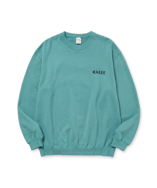 CALEE（キャリー）の「SYNDICATE RETRO WESTERN GIRL CREW NECK SW（スウェット・メンズ・チャコールグレー/ライトベージュ/ターコイズブルー・LARGE/MEDIUM）」の6枚目の写真