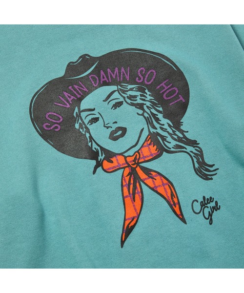 CALEE（キャリー）の「SYNDICATE RETRO WESTERN GIRL CREW NECK SW（スウェット・メンズ・チャコールグレー/ライトベージュ/ターコイズブルー・LARGE/MEDIUM）」の10枚目の写真