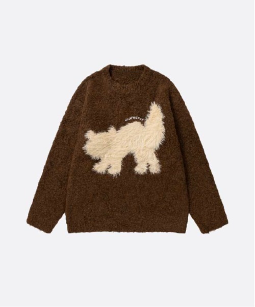 U:UME(ユーム)の「Funny Fur Cat Sweater(ニット/セーター・メンズ・ブラウン/ブルー・MEDIUM/LARGE/X-LARGE)」の2枚目の写真
