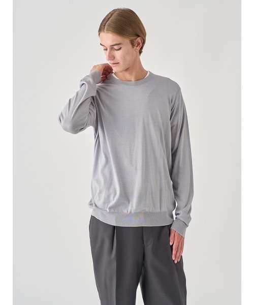 JOHN SMEDLEY（ジョンスメドレー）の「※※使用不可※※　[Anglo Indian Gauze] クルーネック長袖ニットプルオーバー（ニット/セーター・メンズ・ネイビー/ブルー系その他2/ブラック/ベージュ系その他3/シルバー・M/S/L）」の5枚目の写真
