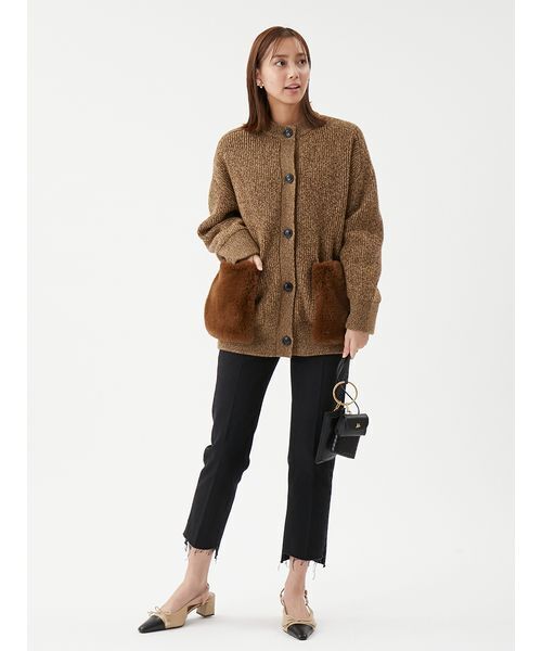 Mila Owen（ミラオーウェン）の「ショルダー付きトリプルバッグ（ショルダーバッグ・レディース・キャメル/ブラック・F）」の21枚目の写真