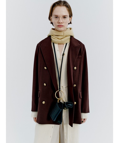 Mila Owen（ミラオーウェン）の「ショルダー付きトリプルバッグ（ショルダーバッグ・レディース・キャメル/ブラック・F）」の3枚目の写真