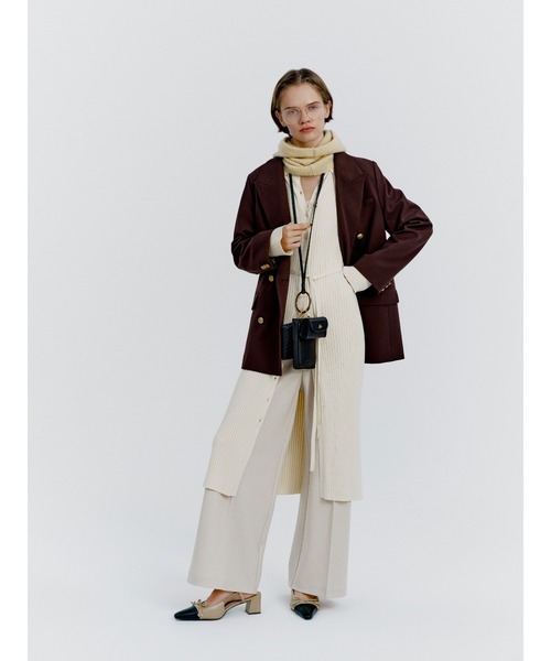 Mila Owen（ミラオーウェン）の「ショルダー付きトリプルバッグ（ショルダーバッグ・レディース・キャメル/ブラック・F）」の4枚目の写真