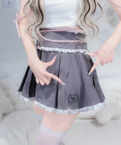 nyanMe(ニャンミー)の「ぷりぷりぷりーつすかーと(スカート・レディース・グレー/ブラック・FREE)」の10枚目の写真