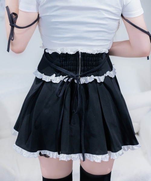 nyanMe(ニャンミー)の「ぷりぷりぷりーつすかーと(スカート・レディース・グレー/ブラック・FREE)」の6枚目の写真