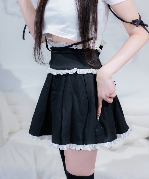 nyanMe(ニャンミー)の「ぷりぷりぷりーつすかーと(スカート・レディース・グレー/ブラック・FREE)」の3枚目の写真