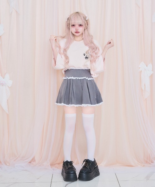 nyanMe(ニャンミー)の「ぷりぷりぷりーつすかーと(スカート・レディース・グレー/ブラック・FREE)」の8枚目の写真