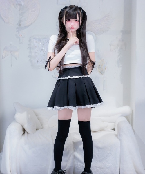 nyanMe(ニャンミー)の「ぷりぷりぷりーつすかーと(スカート・レディース・グレー/ブラック・FREE)」の16枚目の写真
