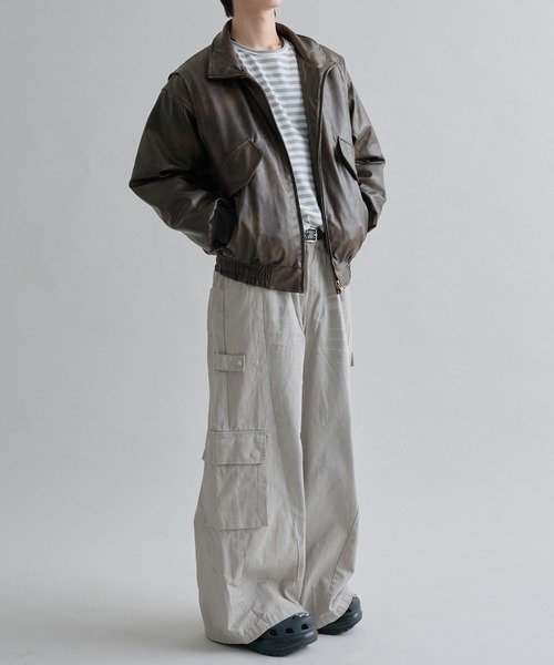 セール】Structured Bomber Zip Jacket / ストラクチャーボンバー