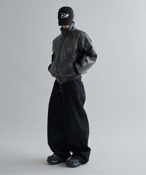 EPNK（イーピーエヌケー）の「Structured Bomber Zip Jacket / ストラクチャーボンバージップジャケット（ブルゾン・メンズ・ブラウン/ブラック・SMALL/MEDIUM/LARGE）」の10枚目の写真